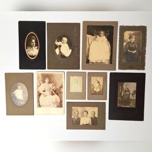 Antique Cabinet Cards & Photography lot of 10 Early 1900's